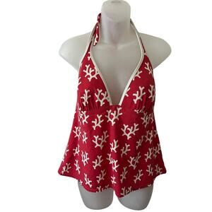 Victoria’s Secret Swim Halter Tankini Top Women Lightly Padded Wireless Coral XL